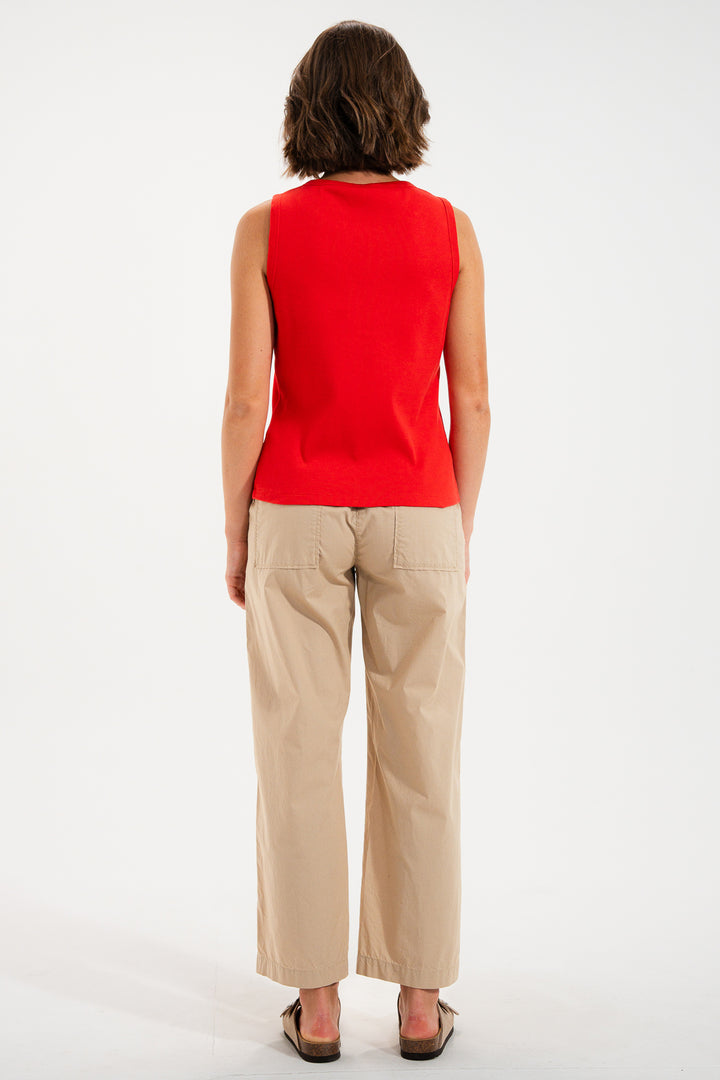 Mat De Misaine Mora SM-603 U335 Rubis Red Sleeveless Cardigan