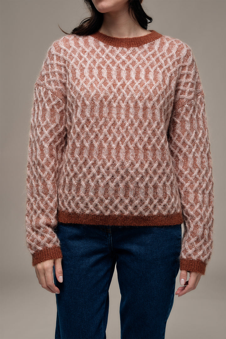 Mat de Misaine Noisette Digital Brown Jumper TURKA-545TR, front close up