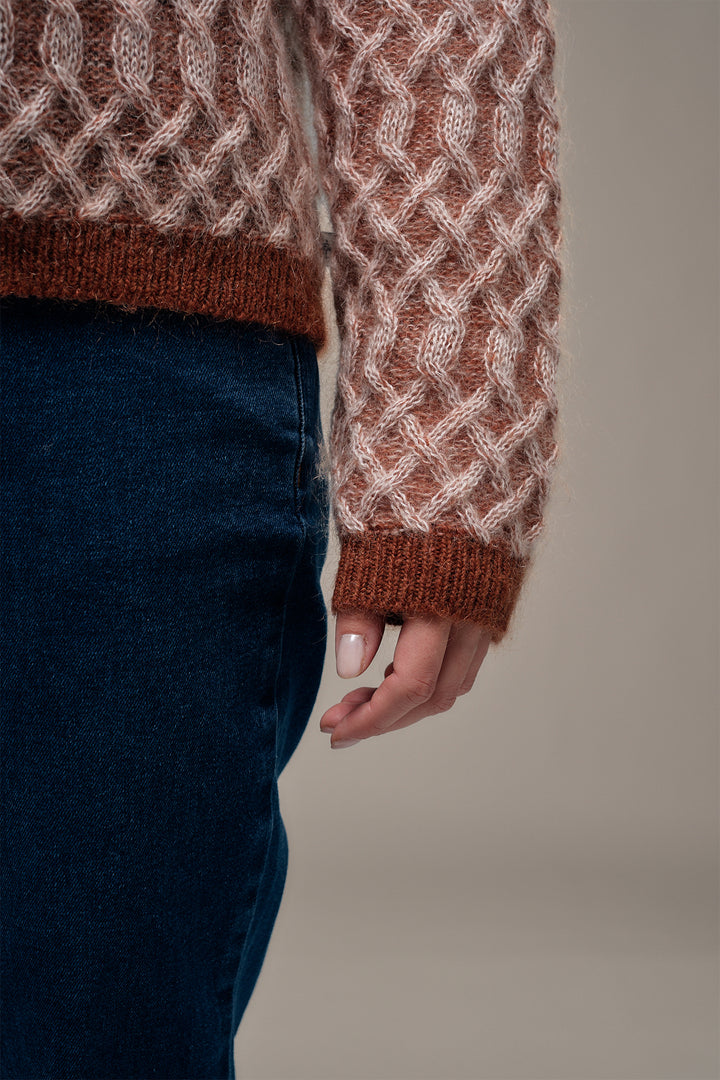 Mat de Misaine Noisette Digital Brown Jumper TURKA-545TR, cable and cuff detail