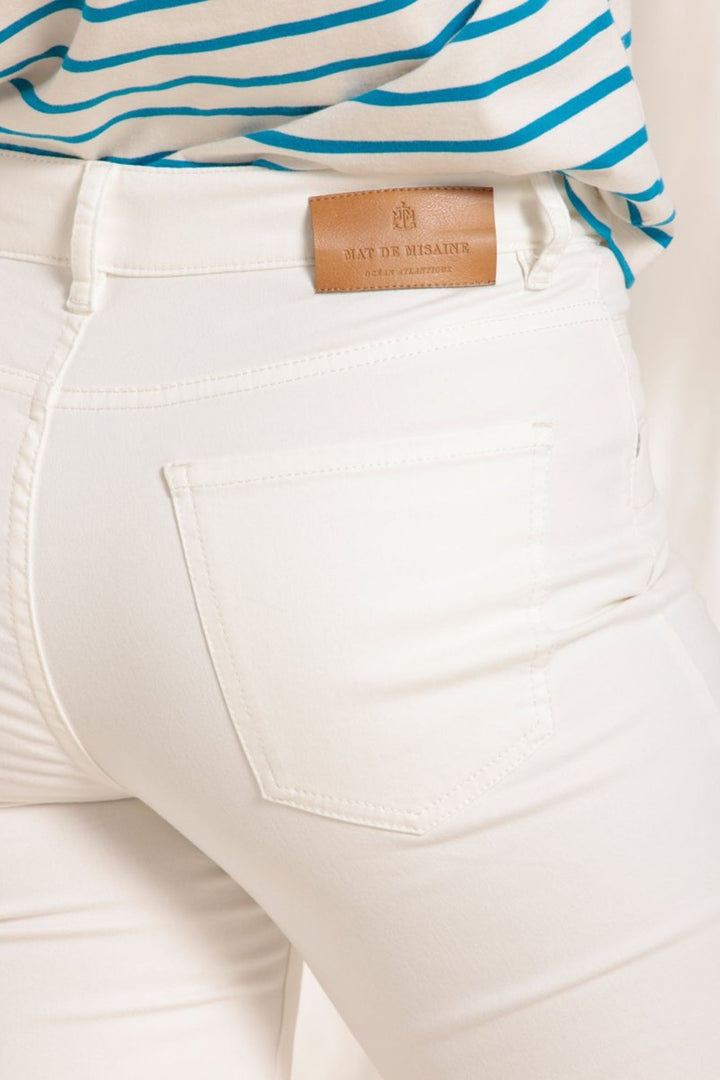 Mat De Misaine Panillo-34725 U15 White Limestone Straight Leg Cotton Jeans - Shirley Allum Boutique