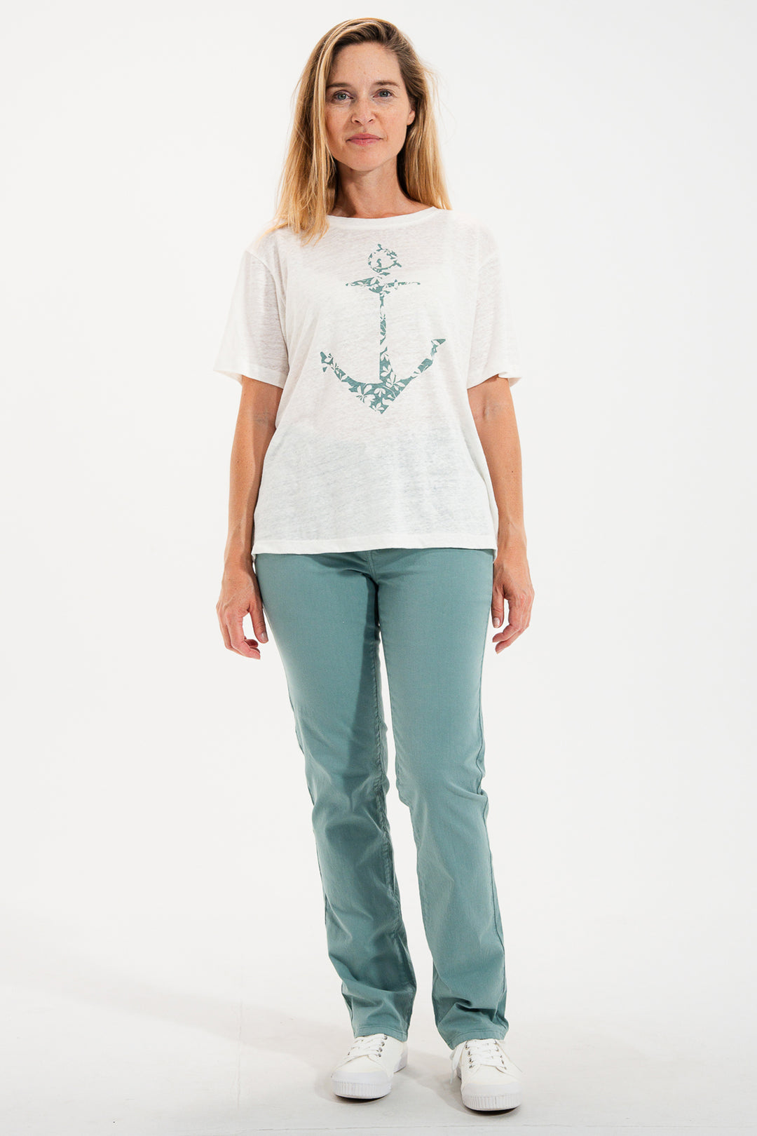 Mat De Misaine Parson 34726 Canopee Green 5-Pocket Cotton Trousers