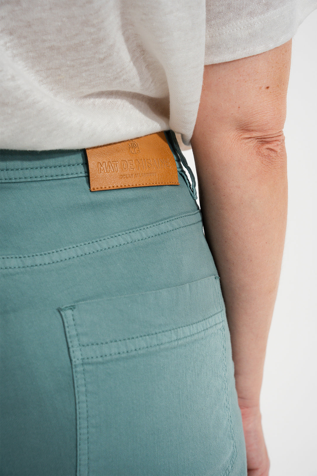 Mat De Misaine Parson 34726 Canopee Green 5-Pocket Cotton Trousers