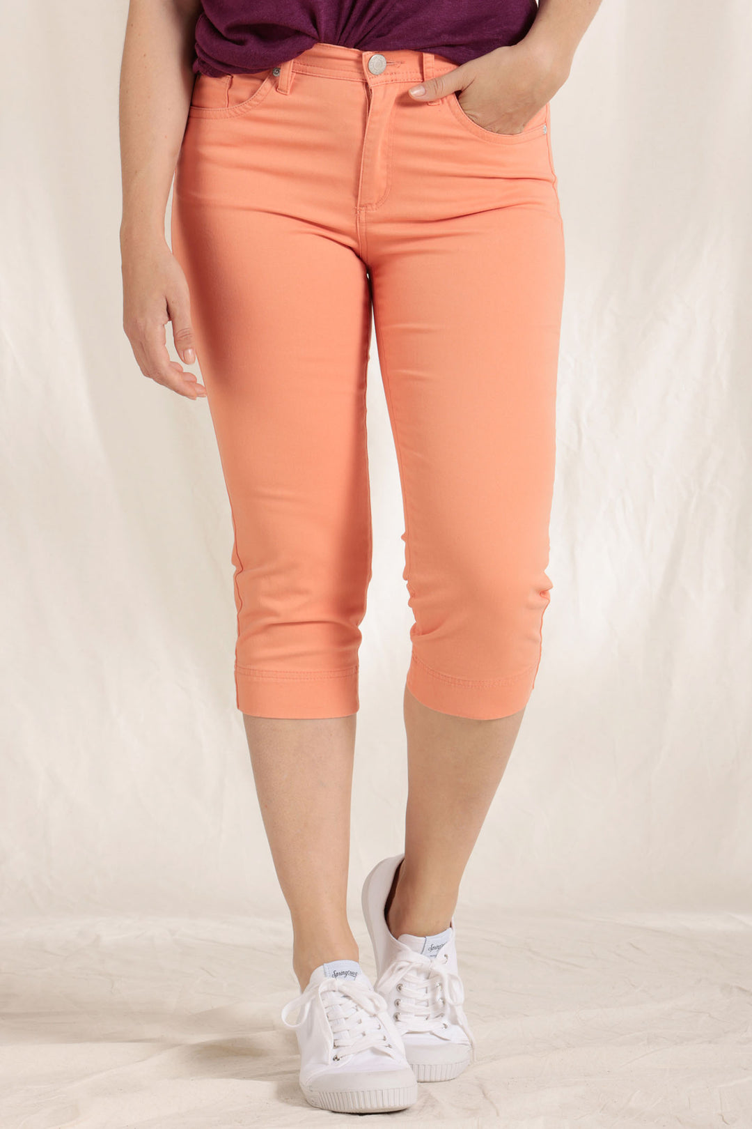 Mat De Misaine Parsoncor-34725 U34 Salmon Cropped Jeans - Shirley Allum Boutique