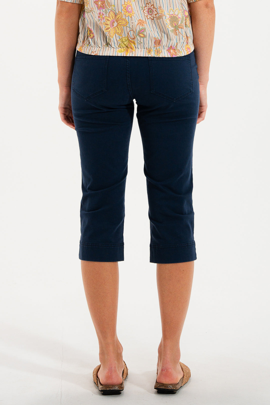 Mat De Misaine Parsoncor Indigo Navy 5-Pocket Cropped Trousers 34725 U26T