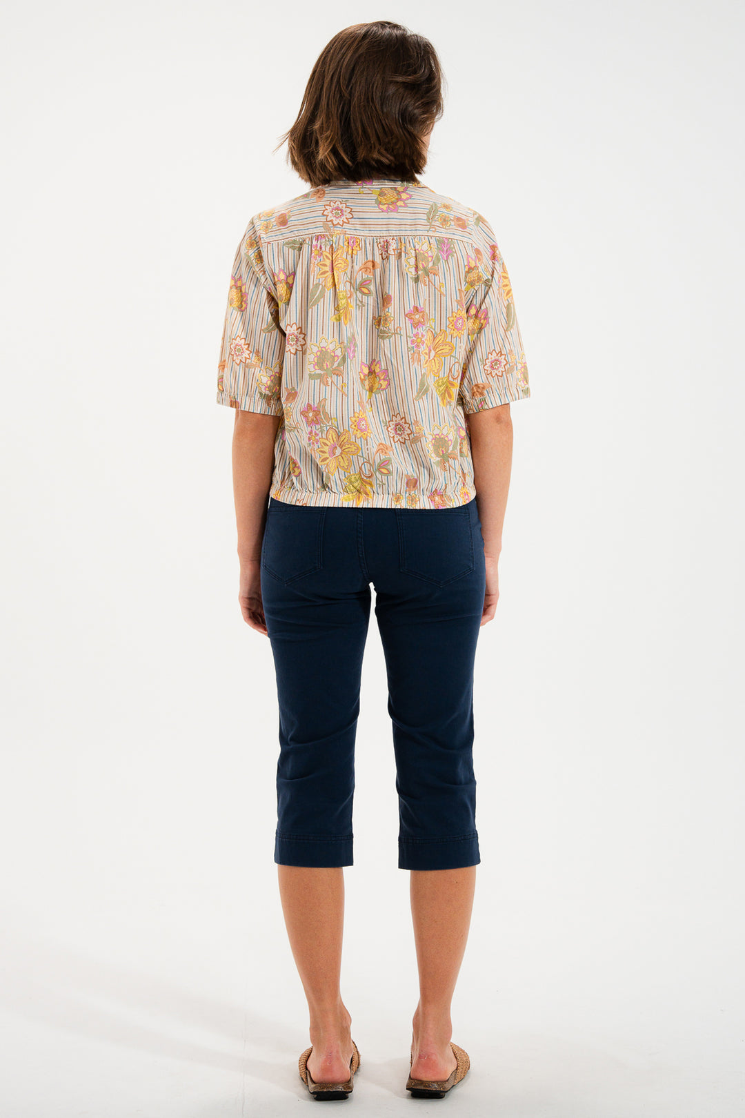 Mat De Misaine Parsoncor Indigo Navy 5-Pocket Cropped Trousers 34725 U26T