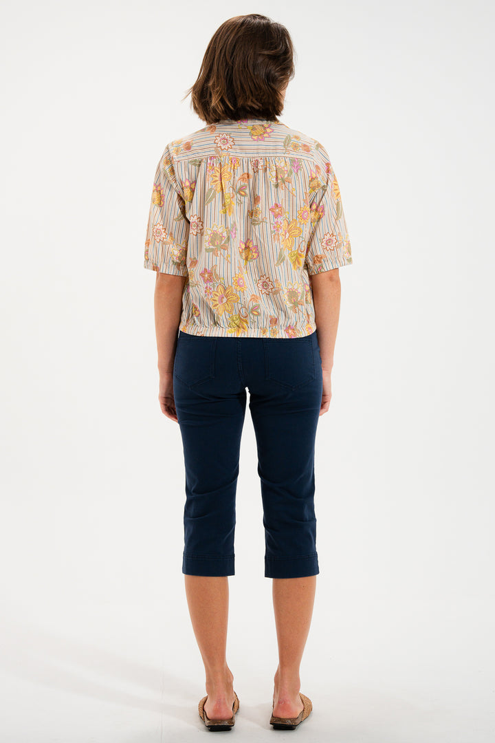 Mat De Misaine Parsoncor Indigo Navy 5-Pocket Cropped Trousers 34725 U26T