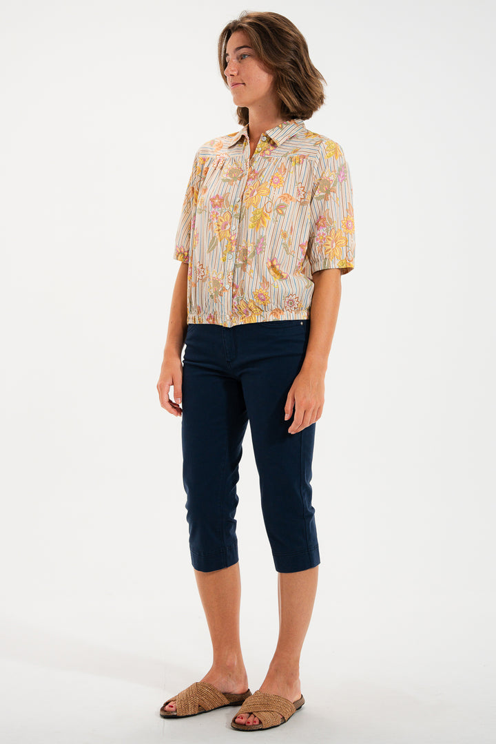 Mat De Misaine Parsoncor Indigo Navy 5-Pocket Cropped Trousers 34725 U26T