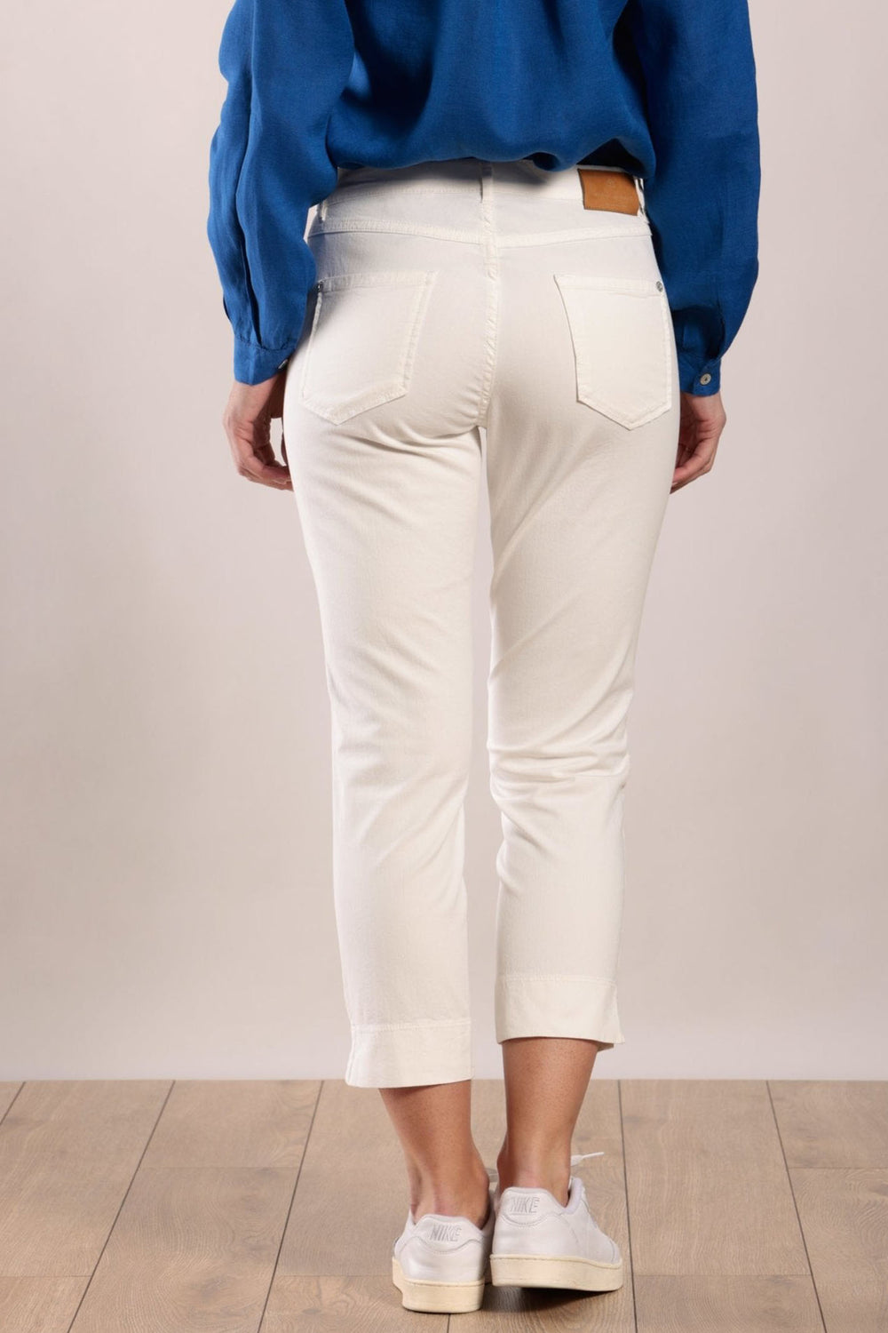 Mat De Misaine Pimoricou-34726 U15 Cream Limestone Cropped Trousers - Shirley Allum Boutique