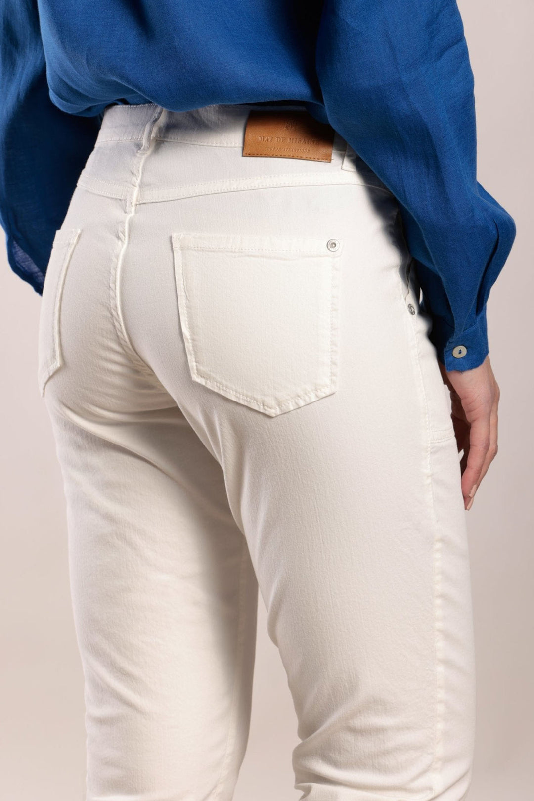 Mat De Misaine Pimoricou-34726 U15 Cream Limestone Cropped Trousers - Shirley Allum Boutique