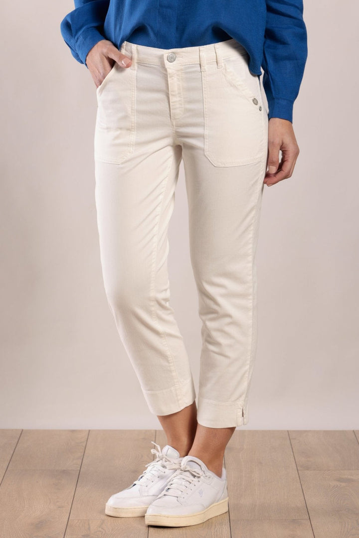 Mat De Misaine Pimoricou-34726 U15 Cream Limestone Cropped Trousers - Shirley Allum Boutique