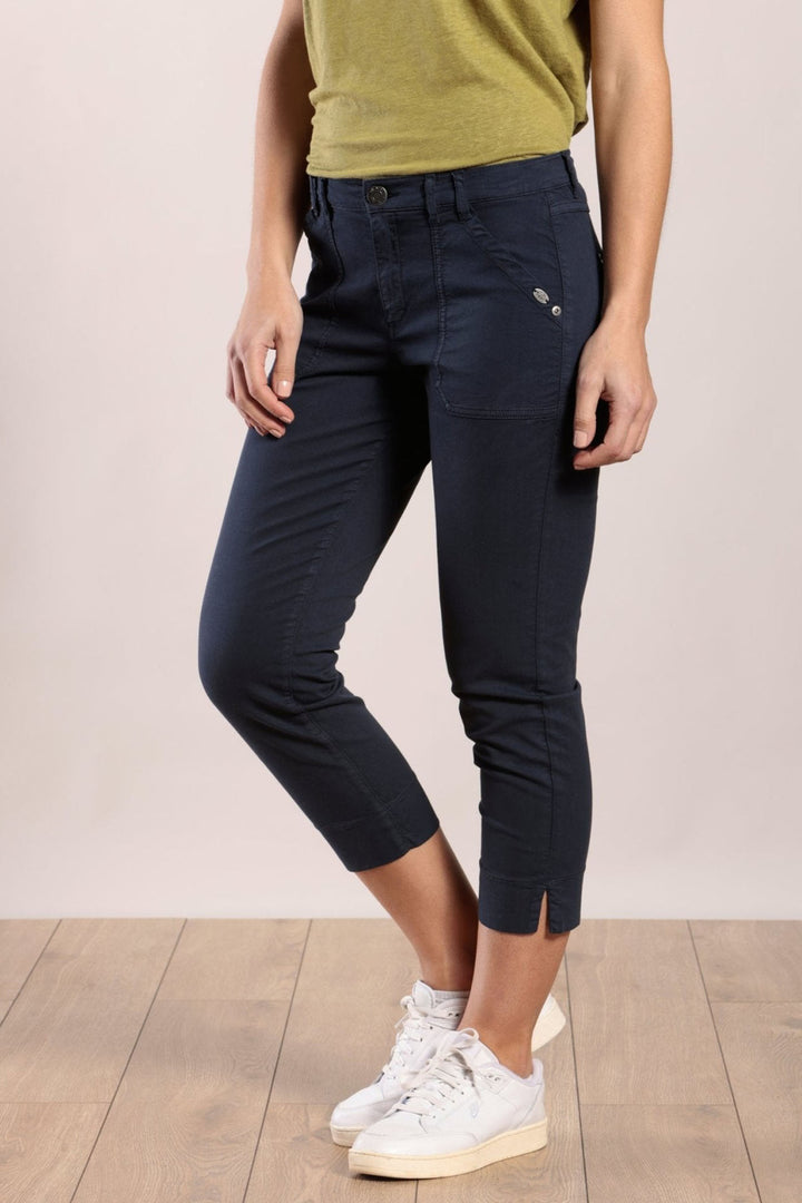 Mat De Misaine Pimoricou-34726 U26 Navy Indigo Cropped Trousers - Shirley Allum Boutique