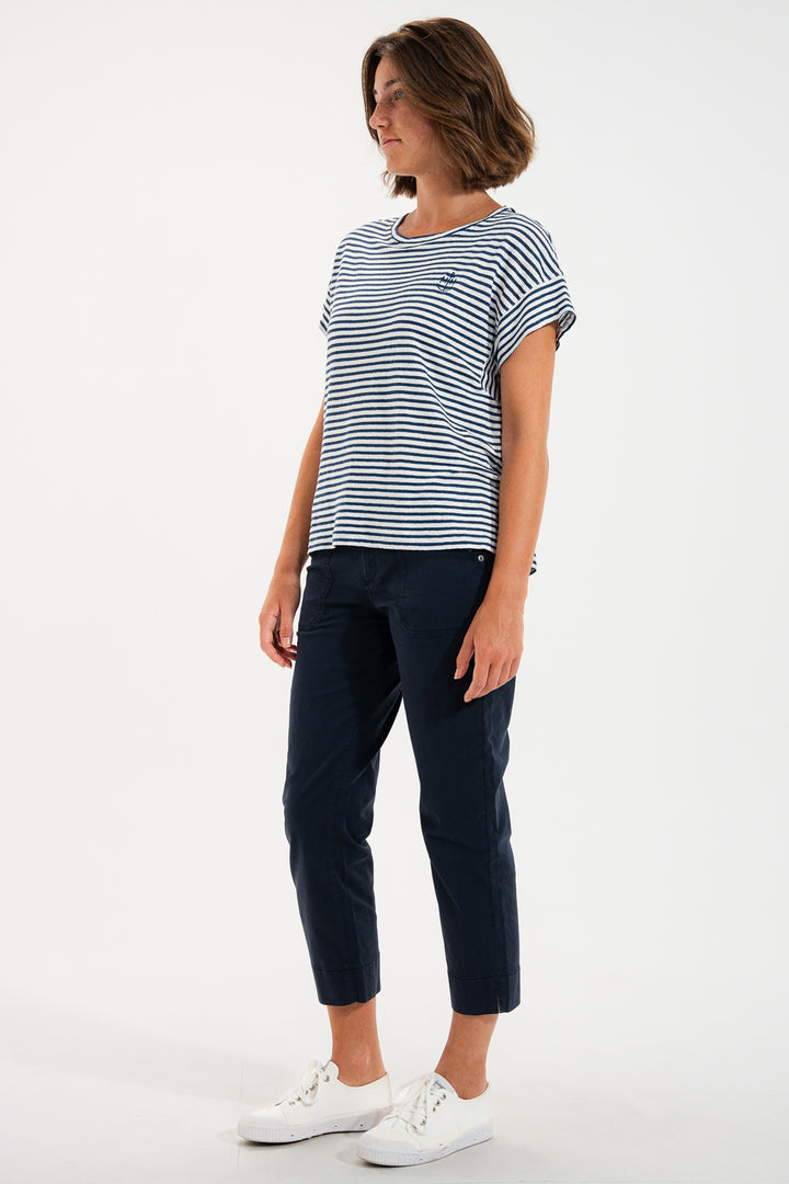 Mat De Misaine Pimoricou Indigo Navy Cropped Trousers 34726 U26T