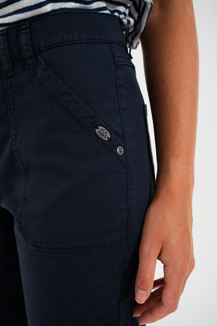 Mat De Misaine Pimoricou Indigo Navy Cropped Trousers 34726 U26T