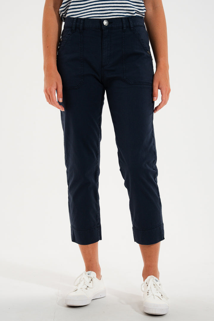 Mat De Misaine Pimoricou Indigo Navy Cropped Trousers 34726 U26T