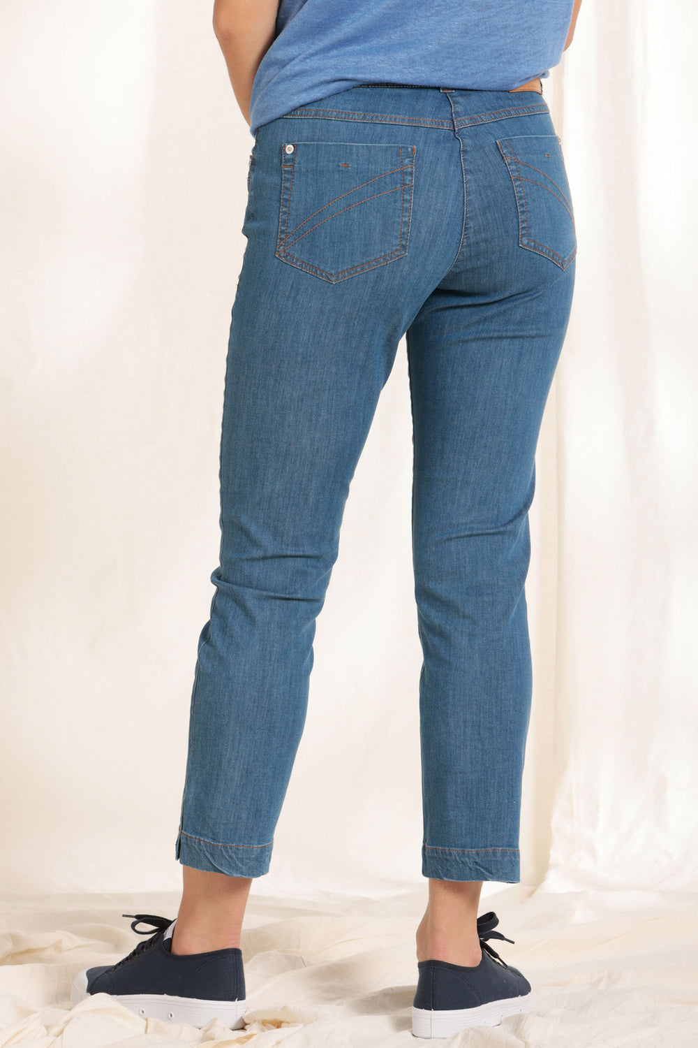 Mat De Misaine Primocour-34728 U245 Bleach Cropped Jeans - Shirley Allum Boutique