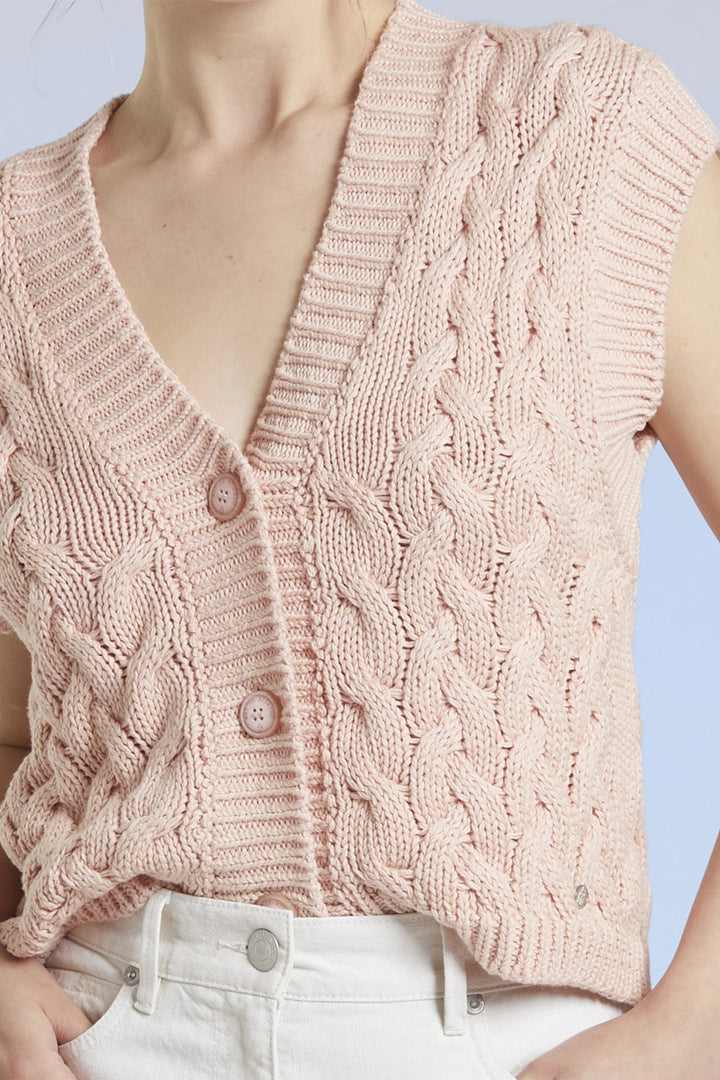 Mat De Misaine Reversable Cardigan Poudre Pink Torsa Card-503 U329 - Shirley Allum Boutique