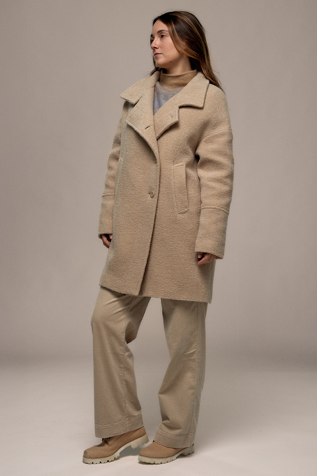 Mat de Misaine Sesame Clair Beige Coat FLECHE-008, side view