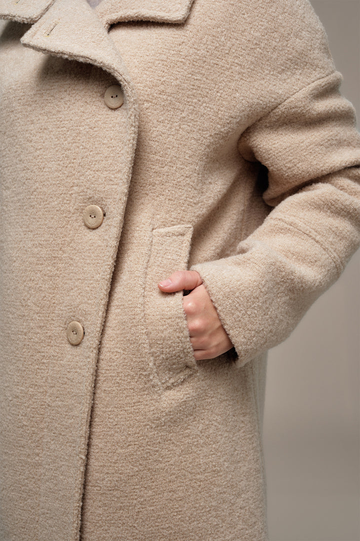 Mat de Misaine Sesame Clair Beige Coat FLECHE-008, pocket detail