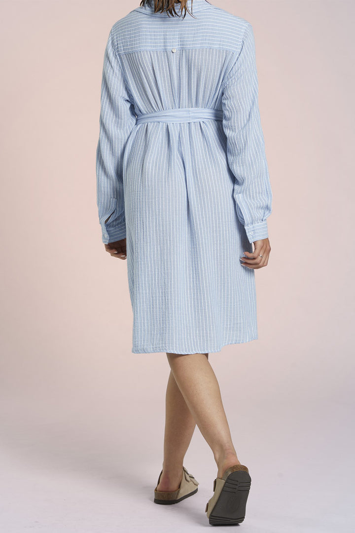 Mat De Misaine Shirt Dress Raye Blue Stripe Nuage Recif-4188 R222 - Shirley Allum Boutique