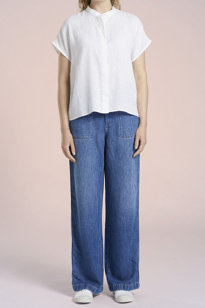 Mat De Misaine Shirt Short Sleeve Blanc White Cabotage-20153 U1 - Shirley Allum Boutique
