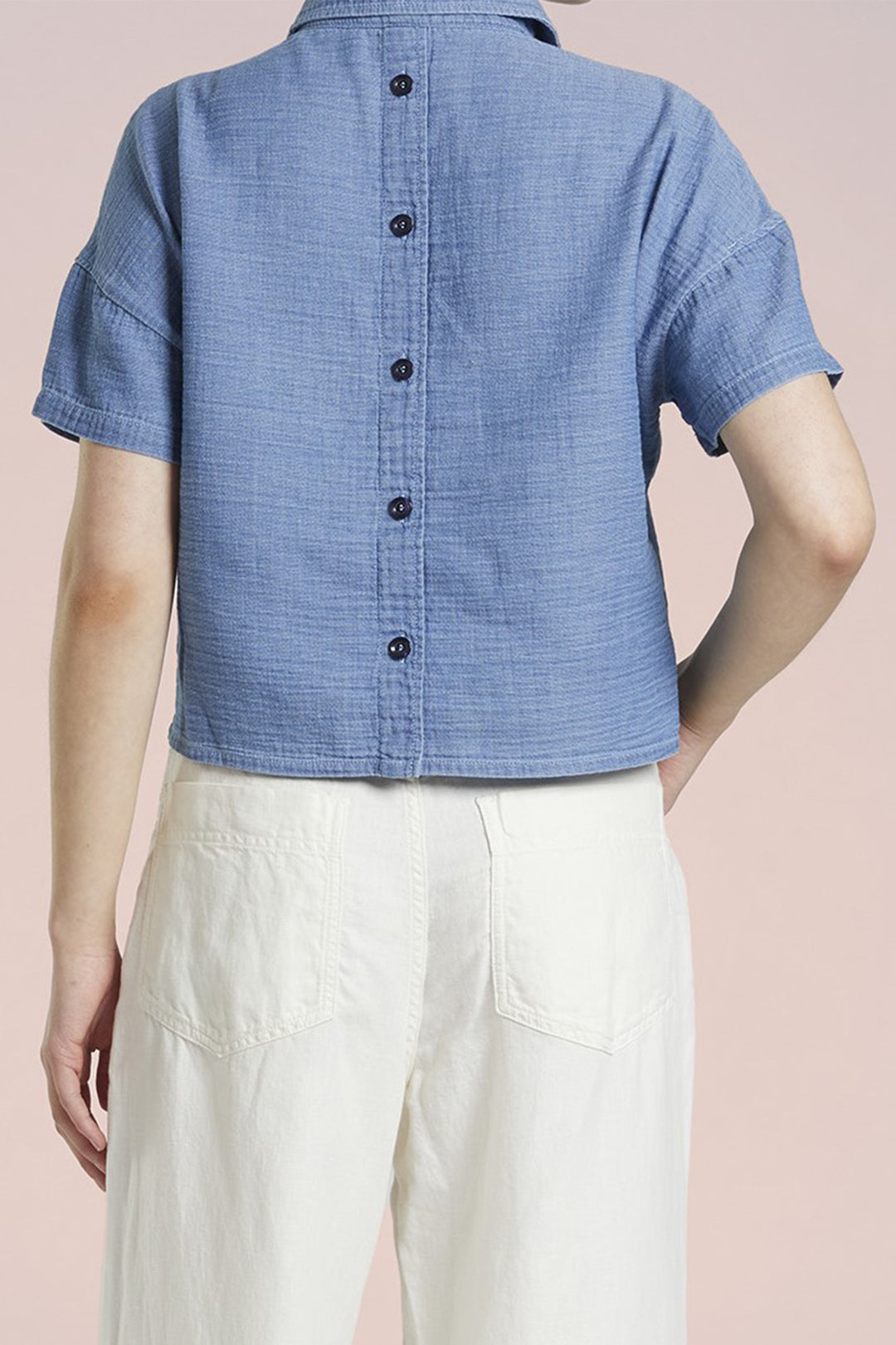 Mat De Misaine Shirt Short Sleeve Bleach Blue Clair Catane-21754 U245C - Shirley Allum Boutique