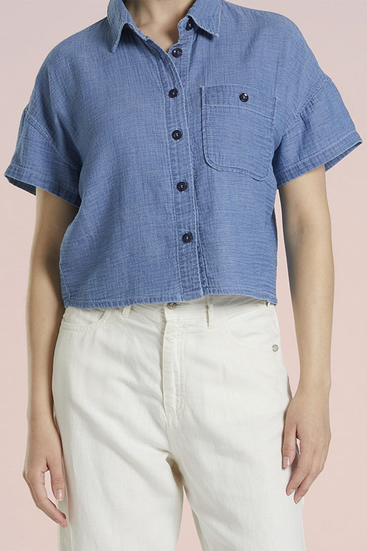 Mat De Misaine Shirt Short Sleeve Bleach Blue Clair Catane-21754 U245C - Shirley Allum Boutique