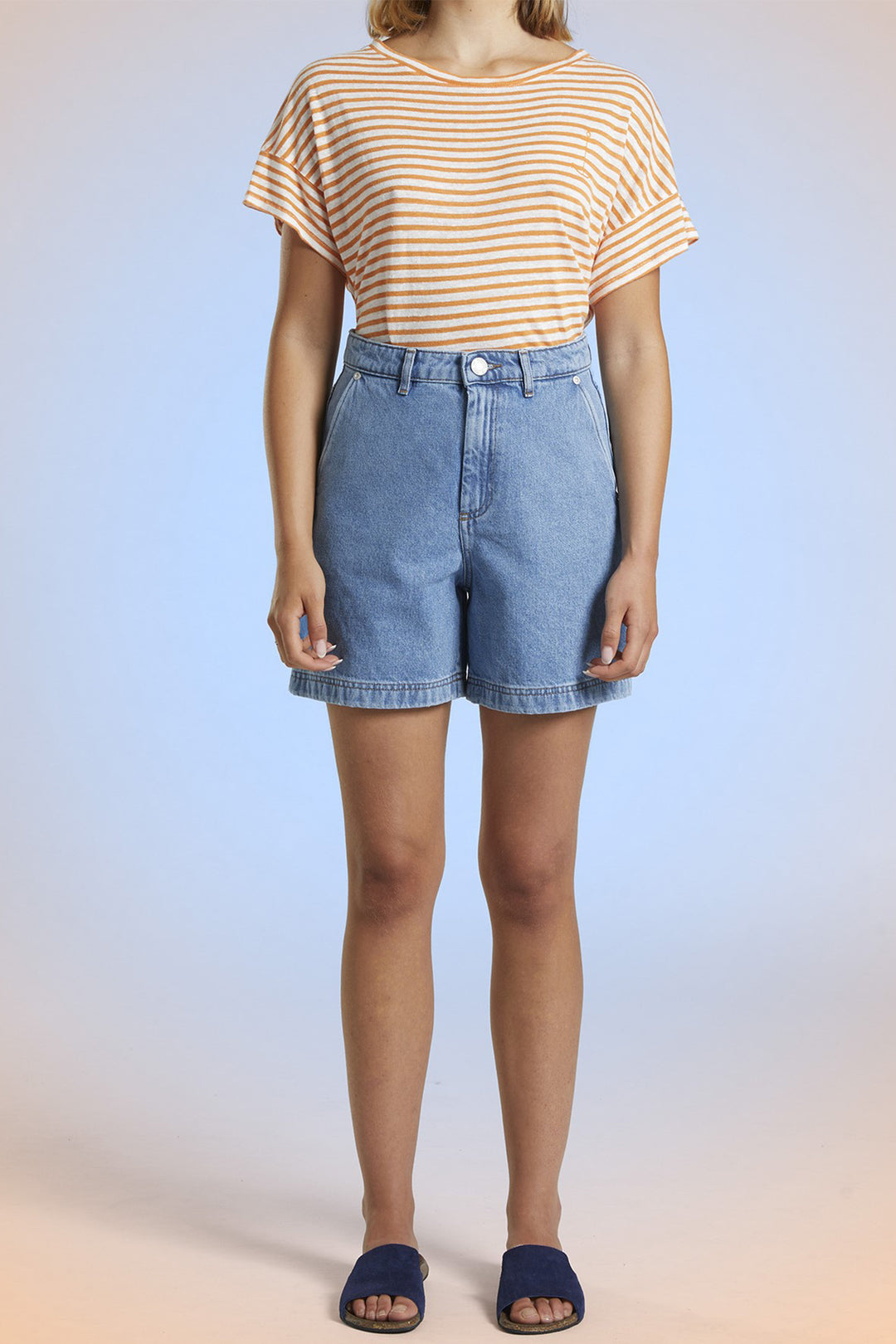 Mat De Misaine Shorts Denim Stone Blue Clair Saline-912 U240C - Shirley Allum Boutique