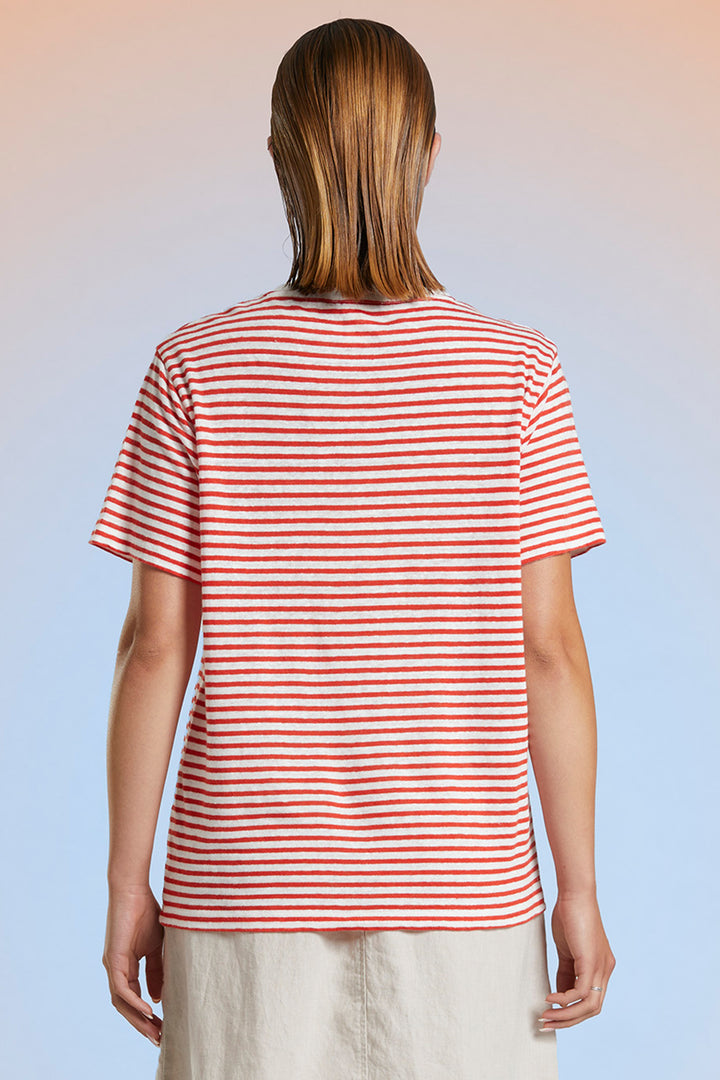 Mat De Misaine T-Shirt Raye Tulipe Red Stripe Mali-625R R38 - Shirley Allum Boutique