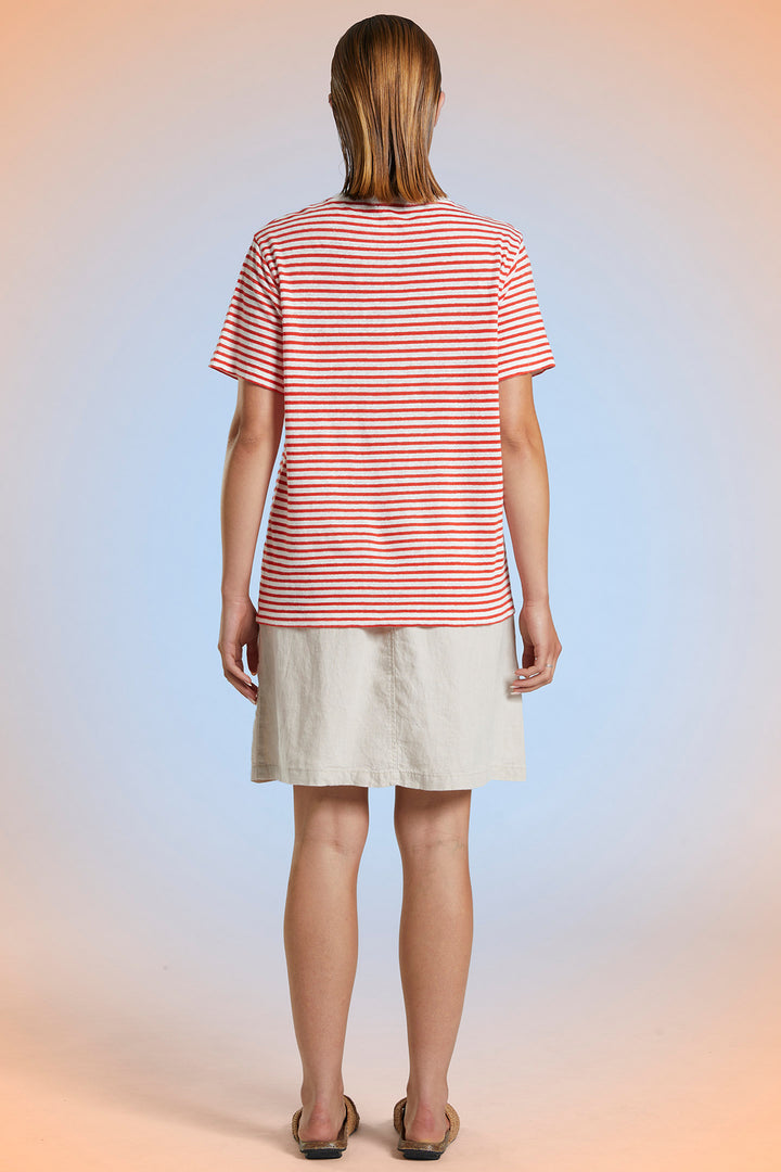 Mat De Misaine T-Shirt Raye Tulipe Red Stripe Mali-625R R38 - Shirley Allum Boutique