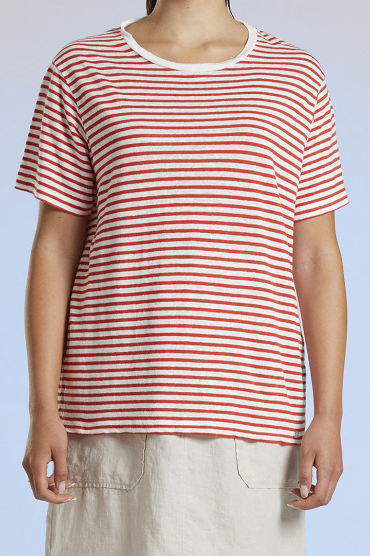 Mat De Misaine T-Shirt Raye Tulipe Red Stripe Mali-625R R38 - Shirley Allum Boutique