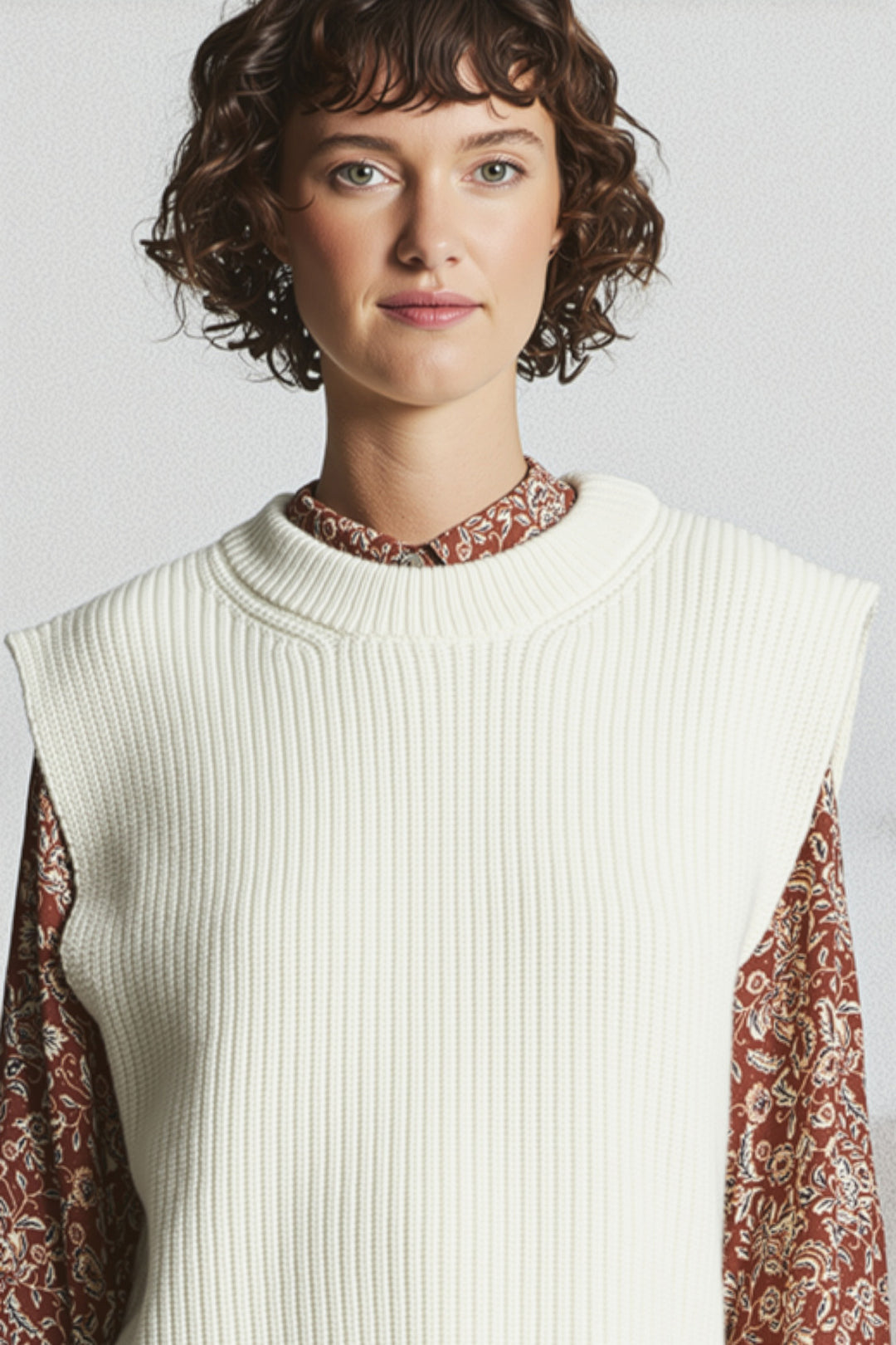 Mat De Misaine Tadi Calcaire Cream Sleeveless Jumper 25H-TADI SM-586 U15