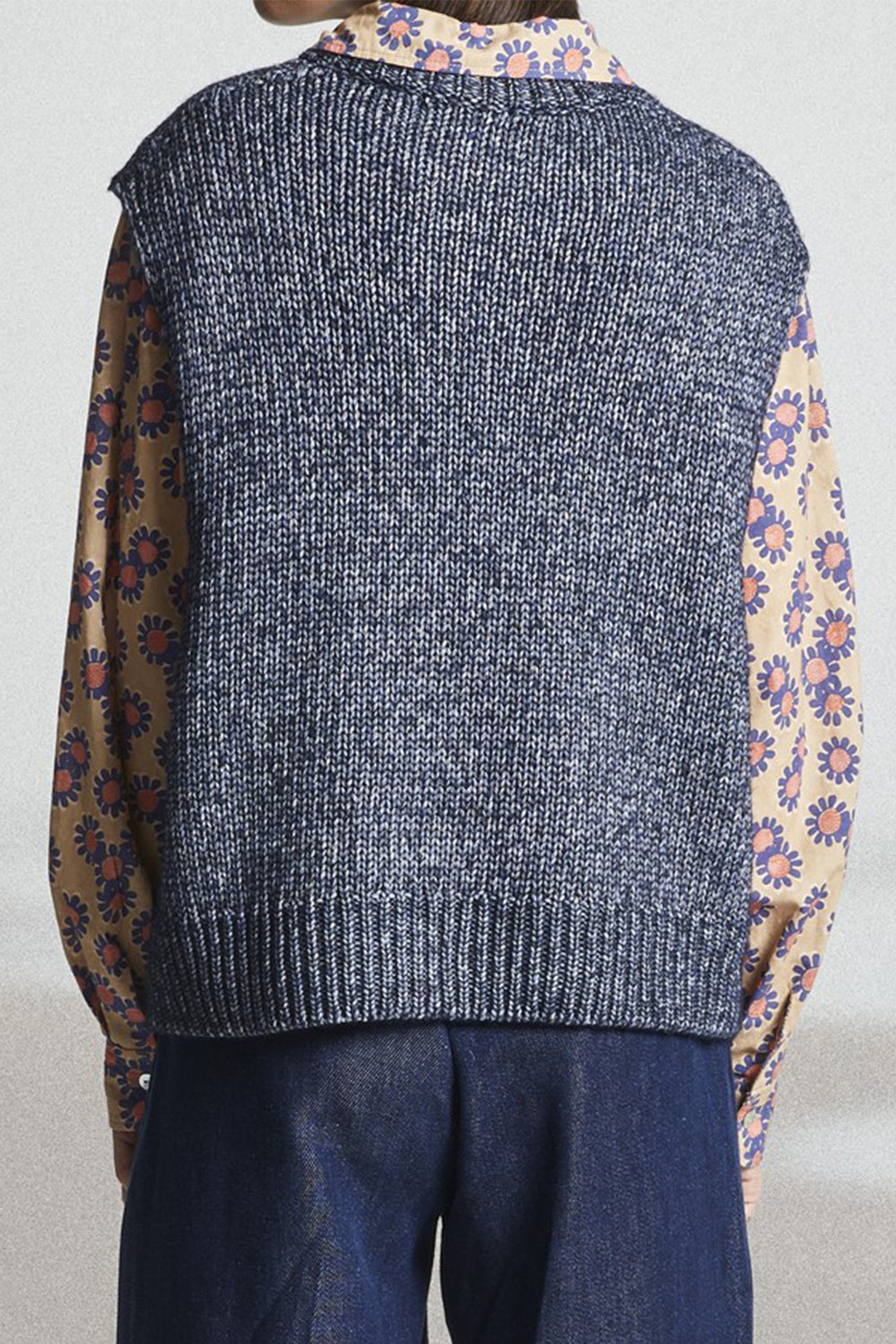 Mat De Misaine Tadi Mouline Blue Sleeveless Jumper 25H-TADI SM-512 MO21 - Shirley Allum Boutique