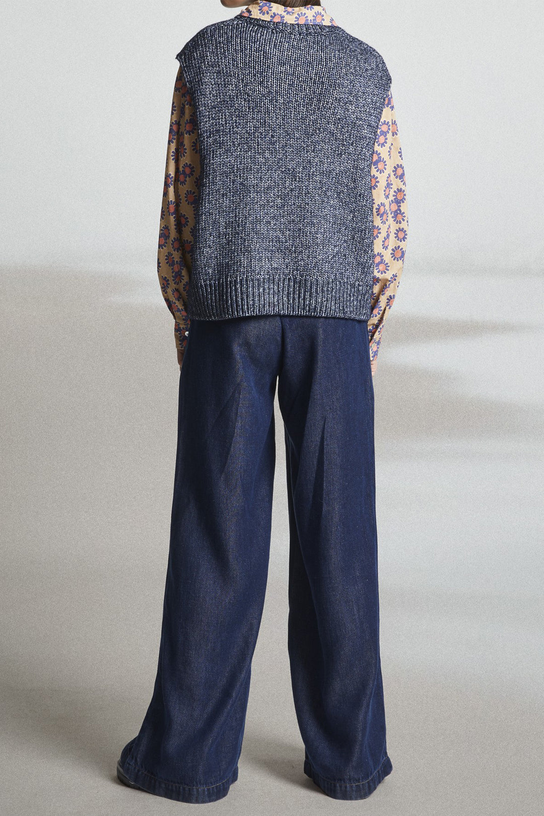 Mat De Misaine Tadi Mouline Blue Sleeveless Jumper 25H-TADI SM-512 MO21 - Shirley Allum Boutique