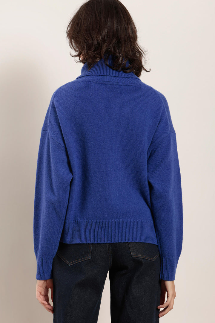 Mat De Misaine Tiscali 532 Atlantique Royal Blue Roll Neck Jumper - Shirley Allum Boutique