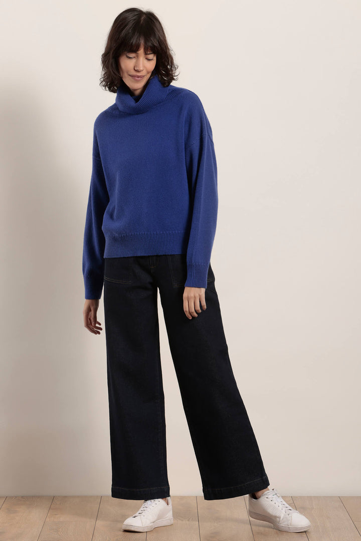 Mat De Misaine Tiscali 532 Atlantique Royal Blue Roll Neck Jumper - Shirley Allum Boutique