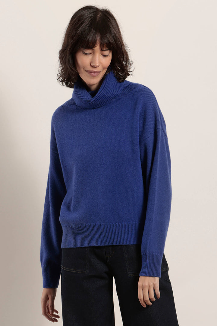 Mat De Misaine Tiscali 532 Atlantique Royal Blue Roll Neck Jumper - Shirley Allum Boutique