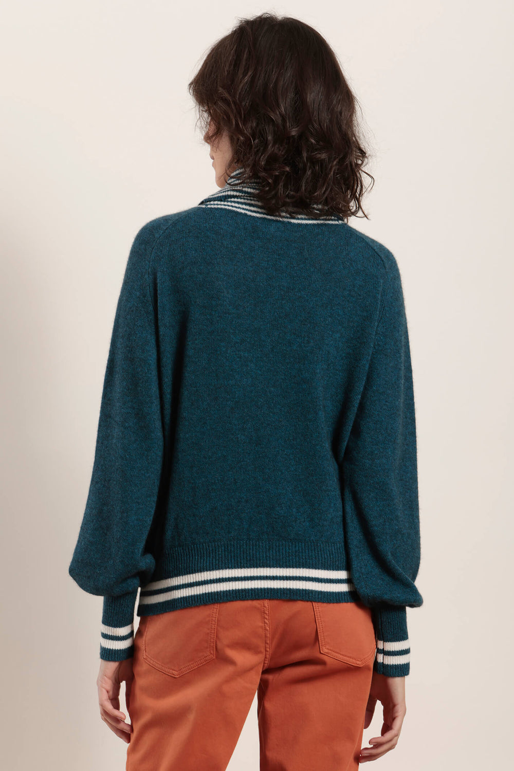 Mat De Misaine Tory Eucalyptus Blue Cowl Neck Jumper - Shirley Allum Boutique