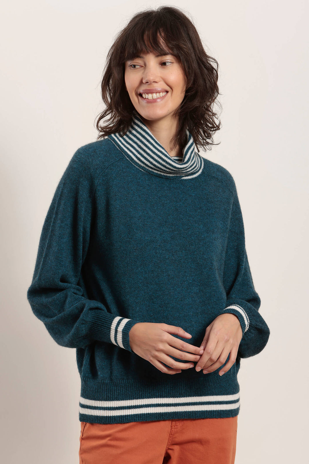 Mat De Misaine Tory Eucalyptus Blue Cowl Neck Jumper - Shirley Allum Boutique