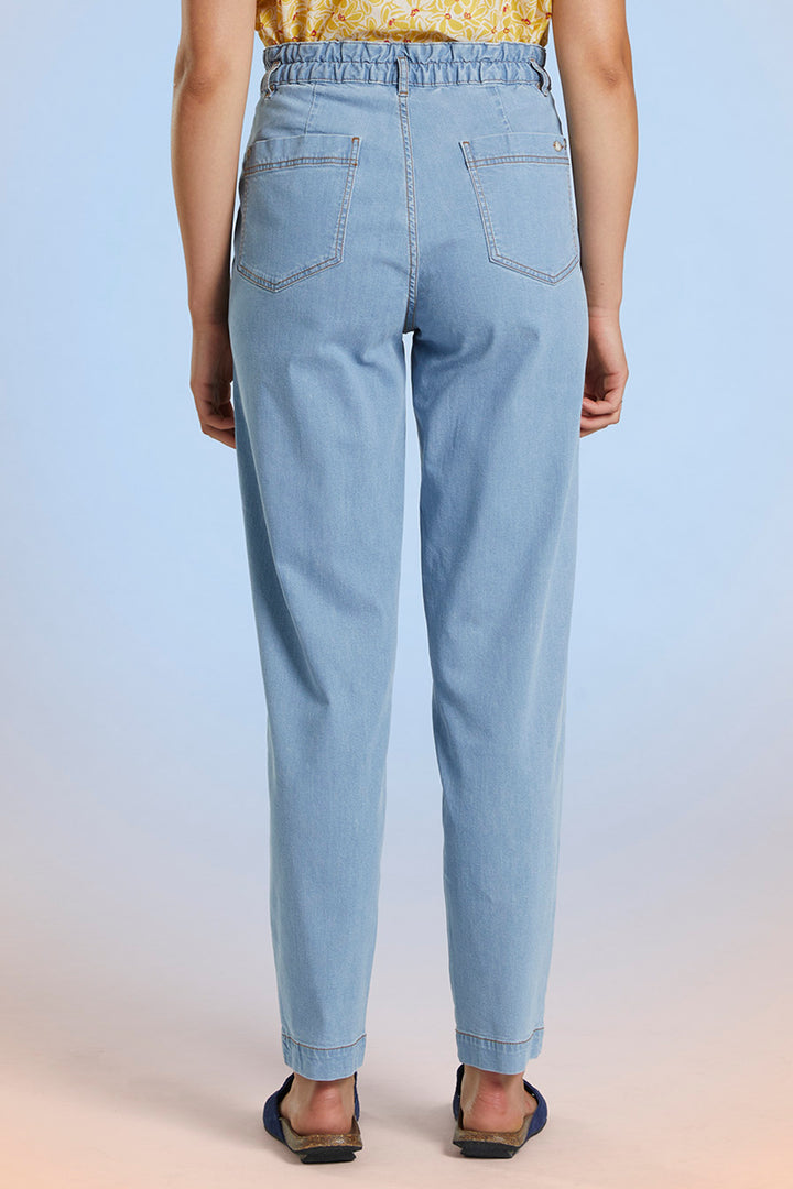 Mat De Misaine Trousers Elastic Waist Bleach Blue Clair Pontivy-34728 U245C - Shirley Allum Boutique