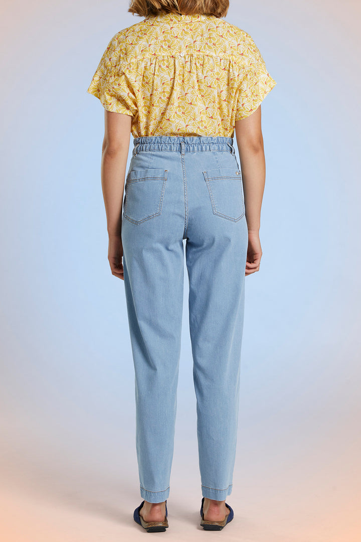 Mat De Misaine Trousers Elastic Waist Bleach Blue Clair Pontivy-34728 U245C - Shirley Allum Boutique