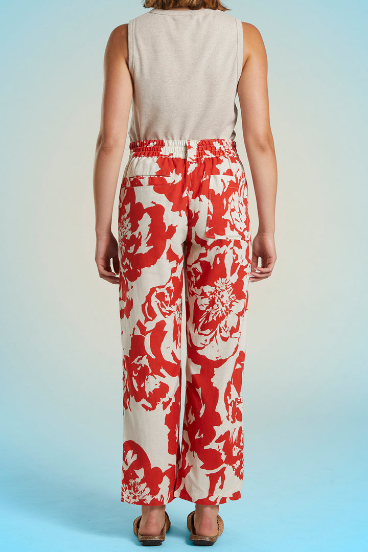 Mat De Misaine Trousers Imperial Red Pechou Print Polder-10244 I322 - Shirley Allum Boutique
