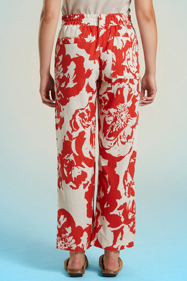 Mat De Misaine Trousers Imperial Red Pechou Print Polder-10244 I322 - Shirley Allum Boutique