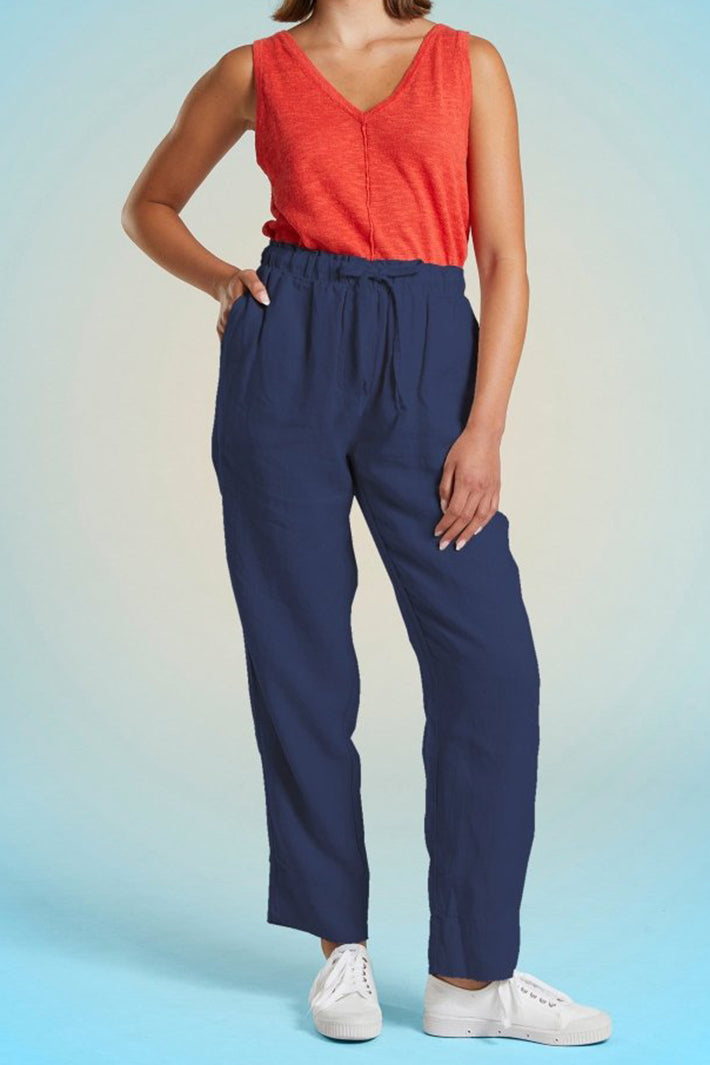 Mat De Misaine Trousers Indigo Navy Paros-22635 U26 - Shirley Allum Boutique