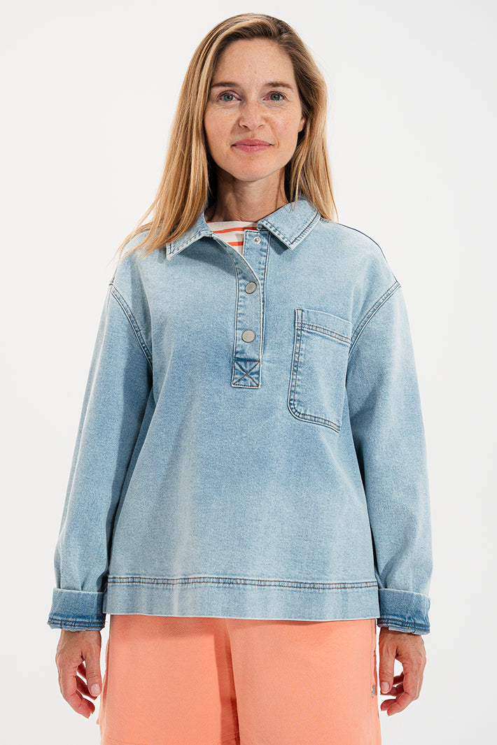 Mat De Misaine Velique 914 Blue Clear Bleach Smock Top