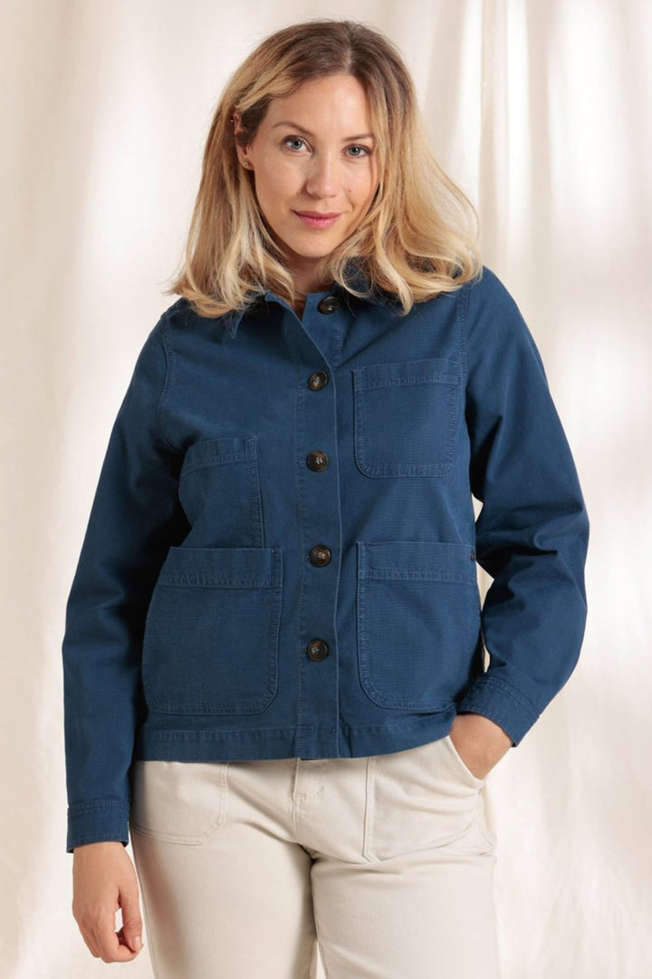 Mat De Misaine Verone-34845 U243 Ink Blue Cotton Shirt Jacket - Shirley Allum Boutique