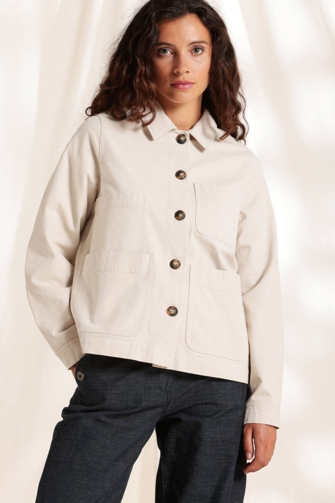 Mat De Misaine Verone-34845 U630 Beige Floating Wood Shirt Jacket - Shirley Allum Boutique