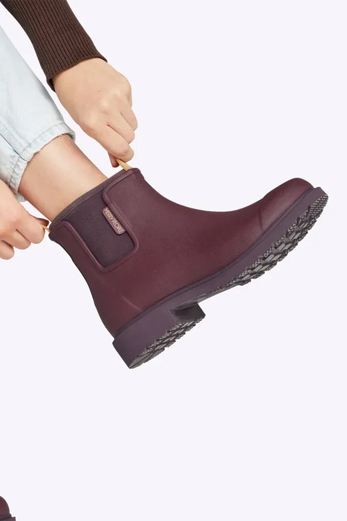 Merry People Bobbi Dark Cherry Short Wellington Boots