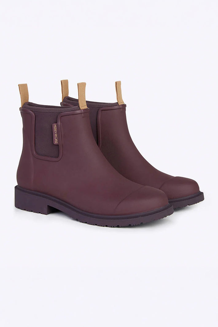 Merry People Bobbi Dark Cherry Short Wellington Boots