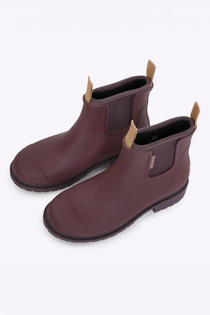 Merry People Bobbi Dark Cherry Short Wellington Boots