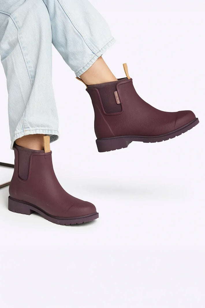 Merry People Bobbi Dark Cherry Short Wellington Boots